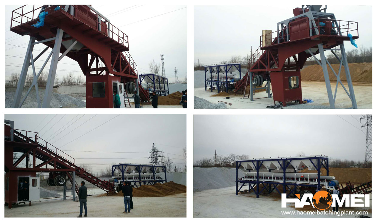 mobile cement concrete batching plant