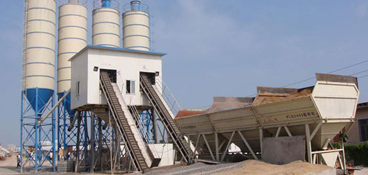 stationary concrete batching plant