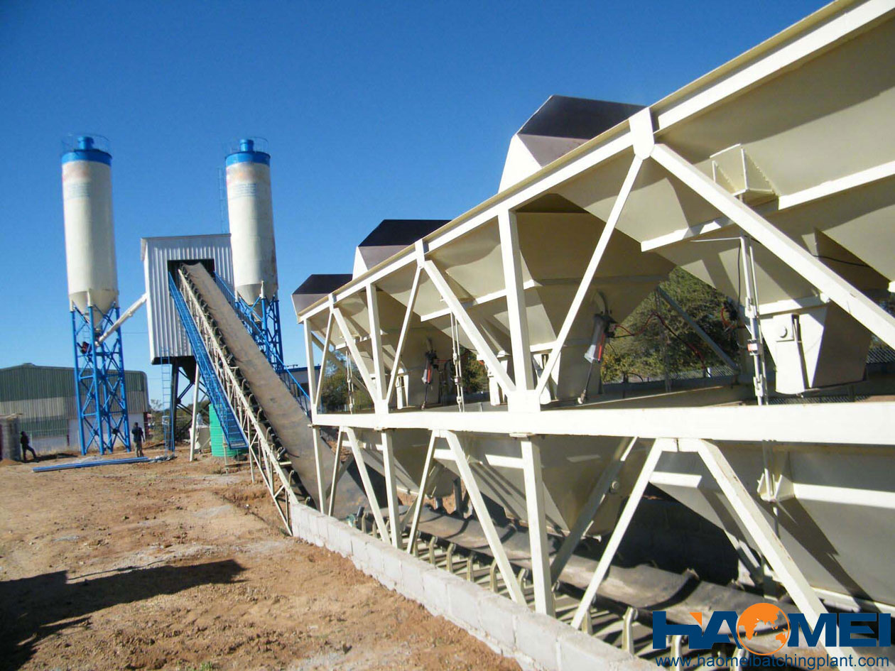 stationary type concrete batching plant