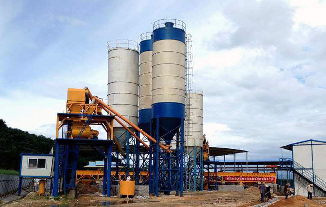 hzs60 cement concrete mixing plant