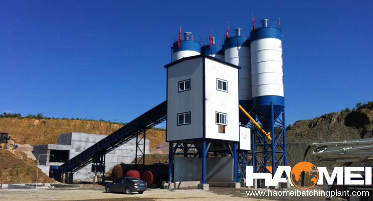 HZS120 Stationary Type Concrete Batching Plants