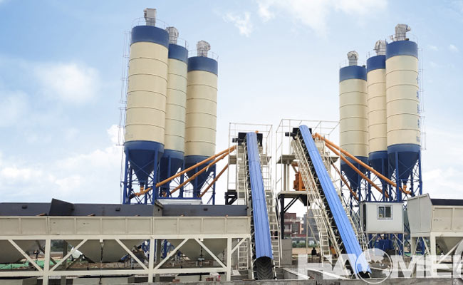 commercial concrete batching mixing plant