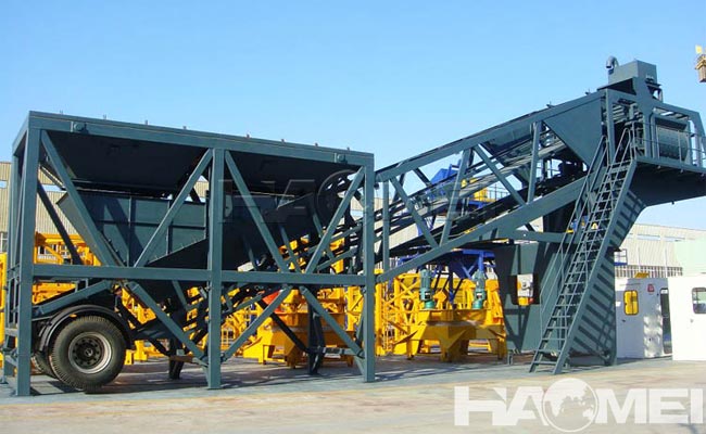 trailer type mobile concrete batching plant