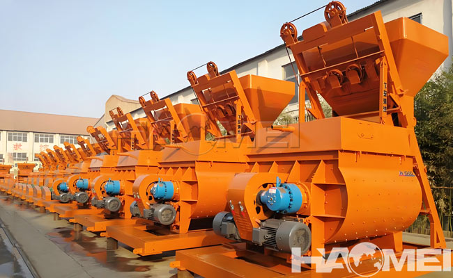 double horizontal shaft concrete mixer